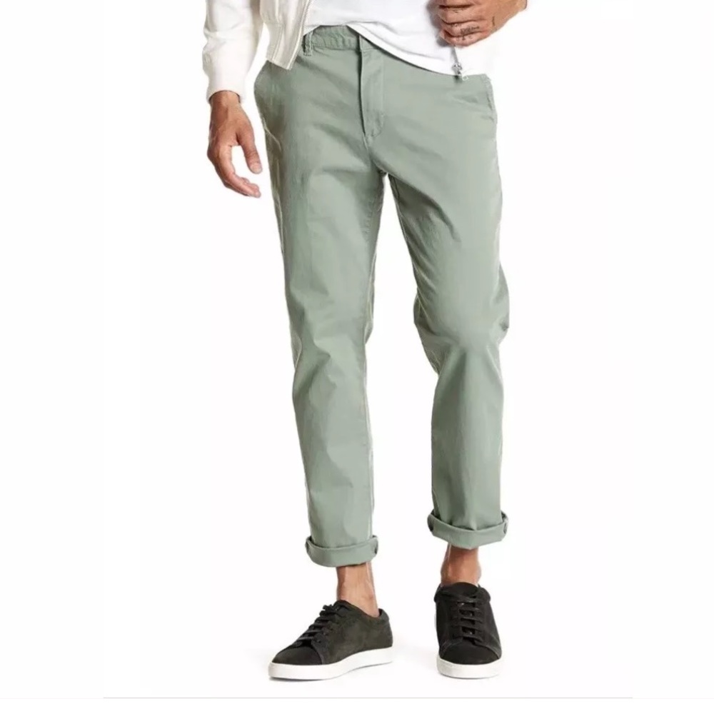 Slim Fit “Paddington” Hedge Green Men’s Chinos NEW - Picture 1 of 2